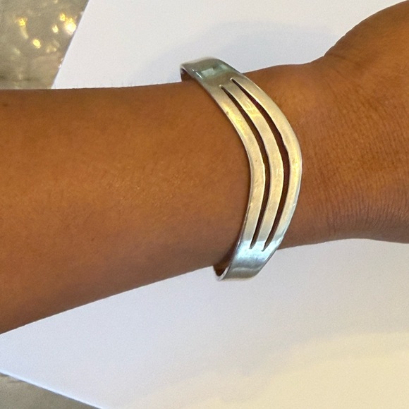 VTG Taxco Mexico Sterling Silver Open Cuff Bracelet - Picture 6 of 6
